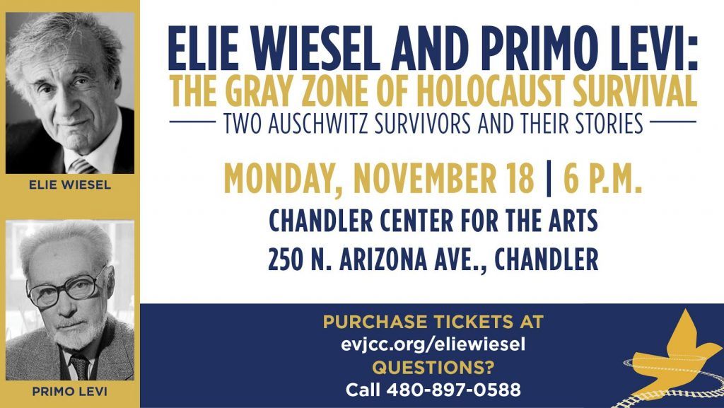 Lecture on November 18: "Elie Wiesel and Primo Levi: The Gray Zone of Holocaust Survival"