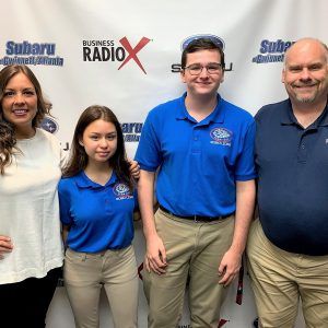 Nadia Bozeman and Joey Costello with Peachtree Ridge High School Robo Lions