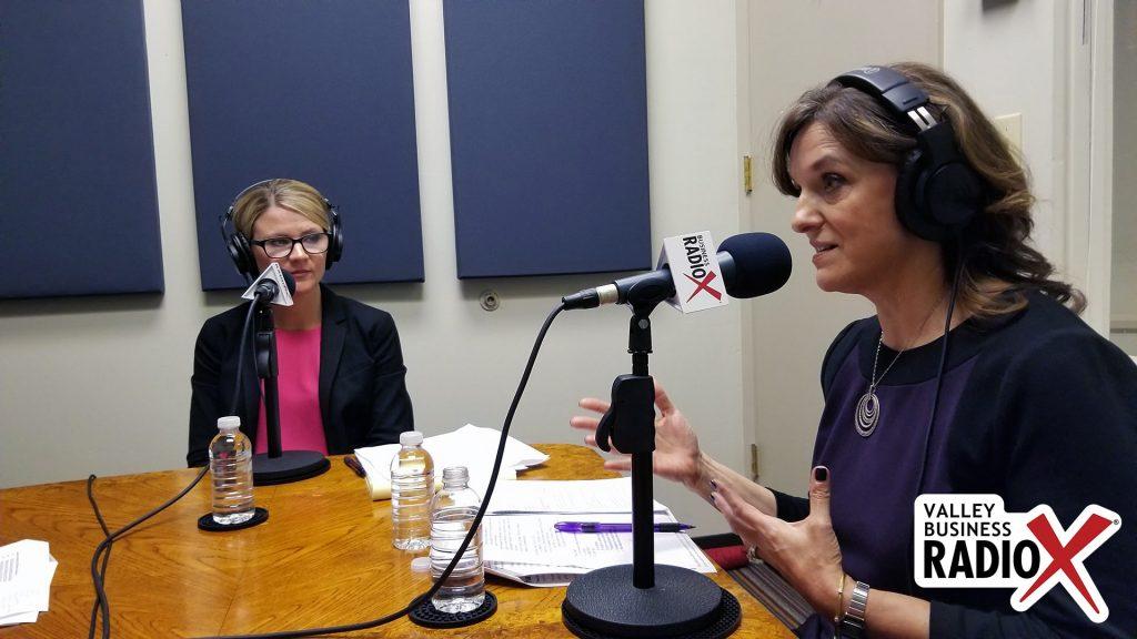 Gail Baer with Jewish Family & Children’s Service and Andrea Claus with Bivens & Associates talking on Valley Business Radio in Phoenix, Arizona