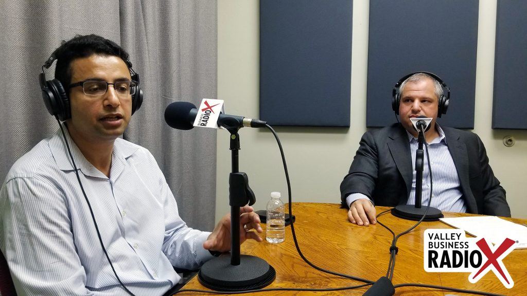 Khalid Al-Maskari and Dr. Roland Segal with HiMS speaking on Valley Business RadioX in Phoenix, Arizona