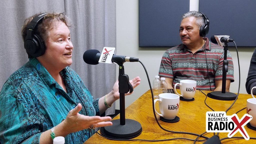 Melissa Sanderson with Freeport McMoRan and Jeffrey Garza Walker with Cresa speaking on Valley Business RadioX in Phoenix, Arizona