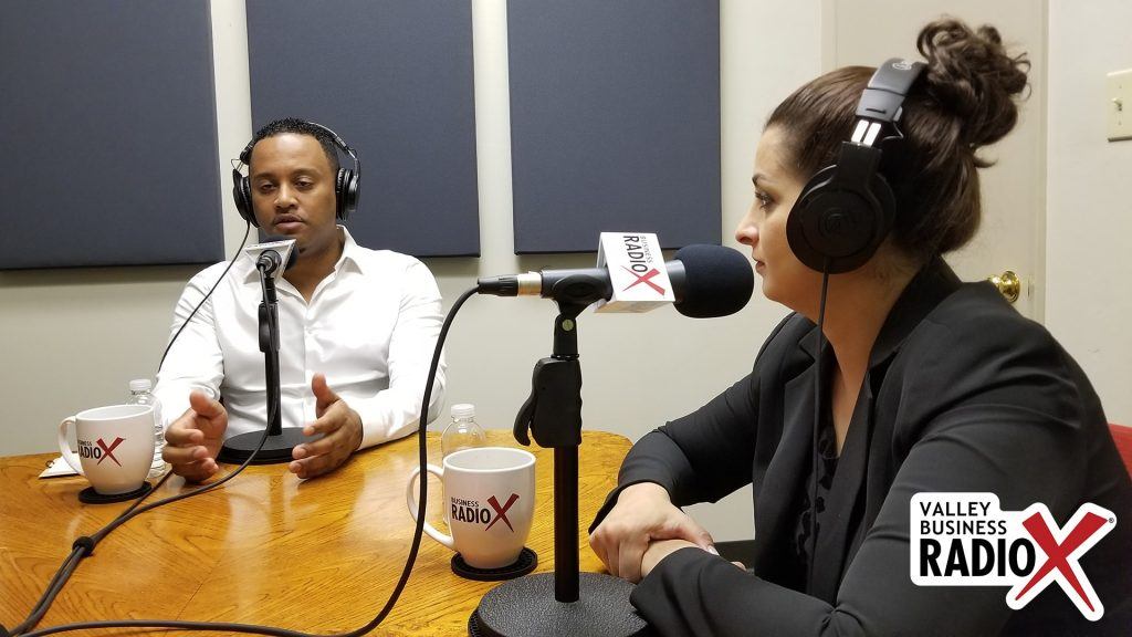 Anibal Abayneh with Africa Fest USA & Cafe Lalibela and social impact consultant Tina Sweis on the radio at Valley Business RadioX in Phoenix, Arizona