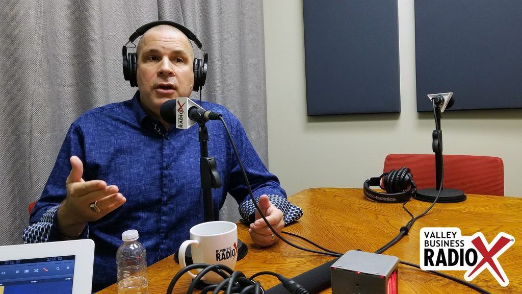 Restaurant consultant and trainer David Scott Peters in the studio at Valley Business Radio in Phoenix, Arizona