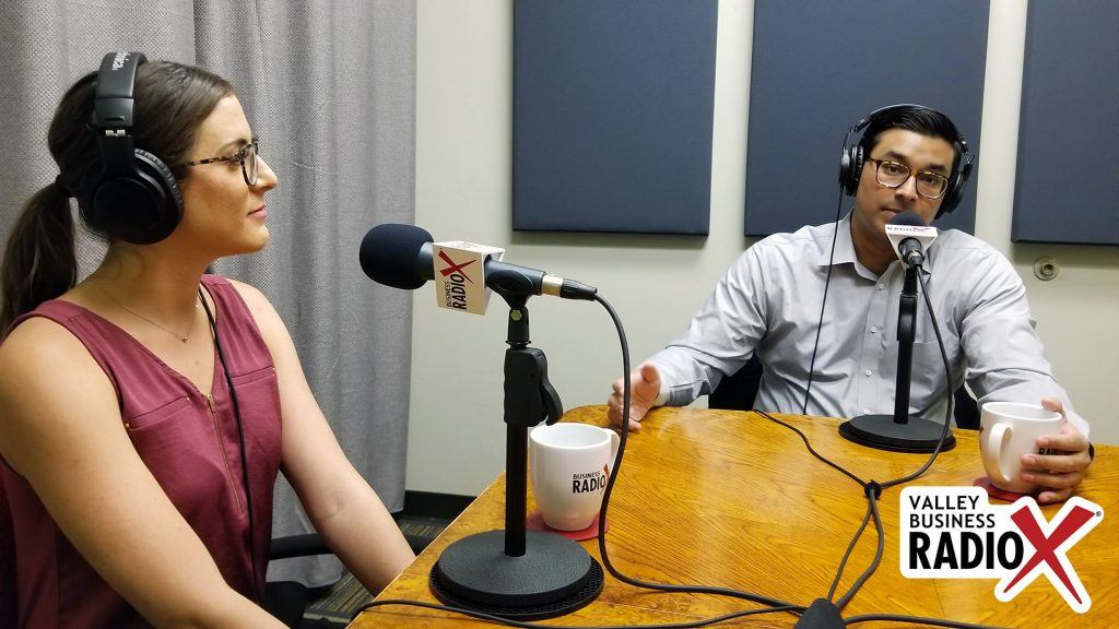 Omar Alam and Sarah Shepis with Viasat on the Valley Business Radio show in Phoenix, Arizona