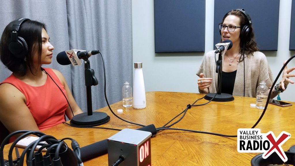 Tisha Marie Pelletier with Tisha Marie Enterprises and Jen McIntyre with Multi-Purpose Mama on the Valley Business Radio show in Phoenix, Arizona