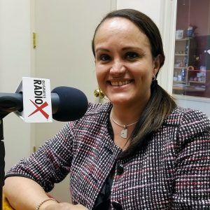 Melissa Armas with AZ Blockchain Initiative in the studio at Valley Business Radio in Phoenix, Arizona