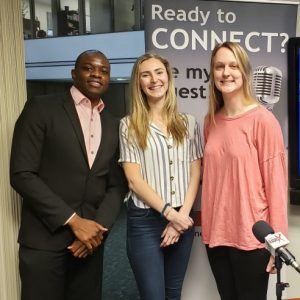 Carly Wieting, Sarah Zeis and Laurence Wingo with GSU