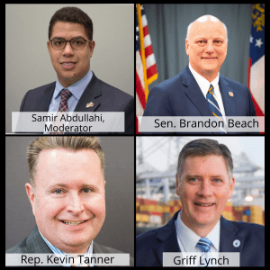 WellStar Chamber Luncheon Series: Georgia Transportation Update, From Port to Perimeter – Sen. Brandon Beach, Rep. Kevin Tanner, and Griff Lynch, Georgia Port Authority