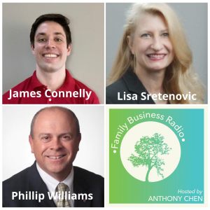 James Connelly, Results Rehab, Lisa Sretenovic, Visionating, LLC, and Phillip Williams, P & P Business Solutions (Family Business Radio, Episode 18)