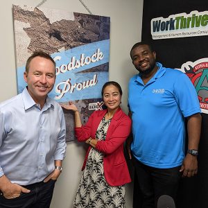 Jack Tuszynski from Family Life Publications, Gemma Beylouny from Rejoice Maids, and Ricardo Berris from Purpusly