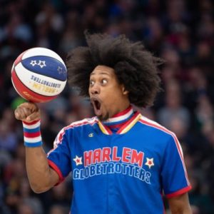 Alex “Moose” Weekes of the Harlem Globetrotters