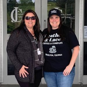 Lori Waters and Heather Pace with Leather and Lace Coffee & Company