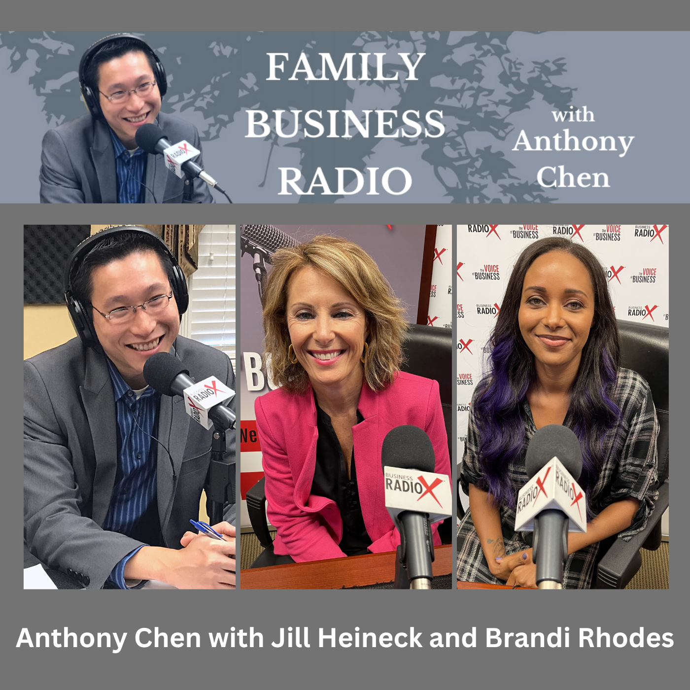Family Business Radio Jill Heineck, Heineck & Company, and Brandi Rhodes, Naked Mind Yoga + Pilates, on Family Business Radio with host Anthony Chen