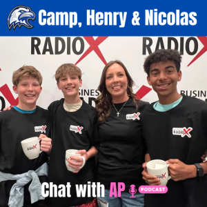 Camp, Henry & Nicolas of South Forsyth Middle School chat with Amanda Pearch