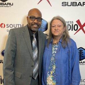 Karen Backus with AARP and John Knight with Floral Hills Funeral Home