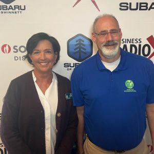 Ron Nocera with Sync-Up Bookkeeping and Nancy Armour with University Bank